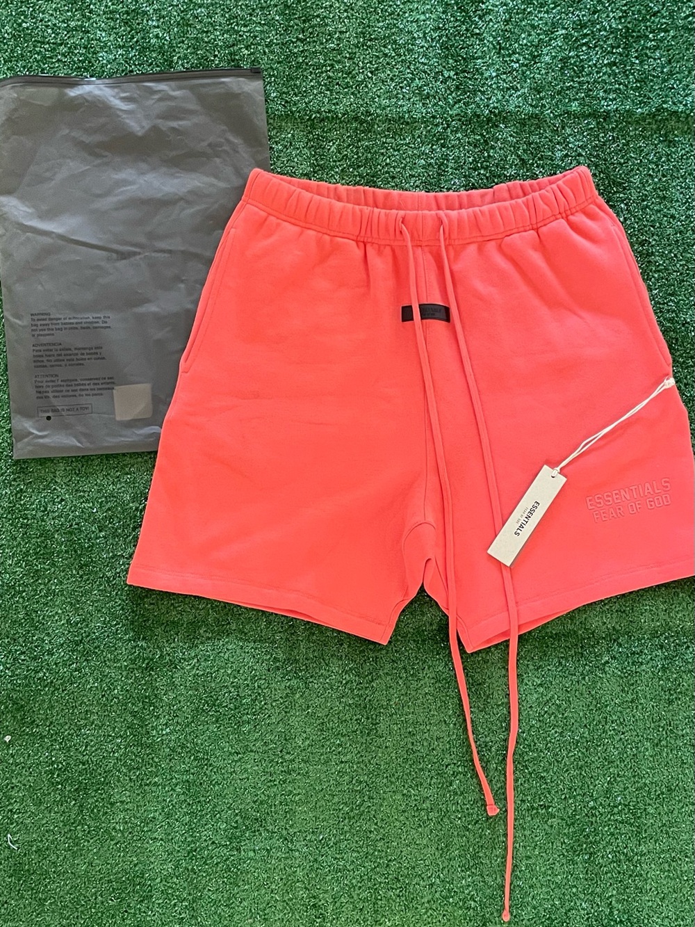 Essentials Coral Athletic Drawstring Shorts